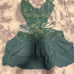 Outcast Santana Teal Mini Dress